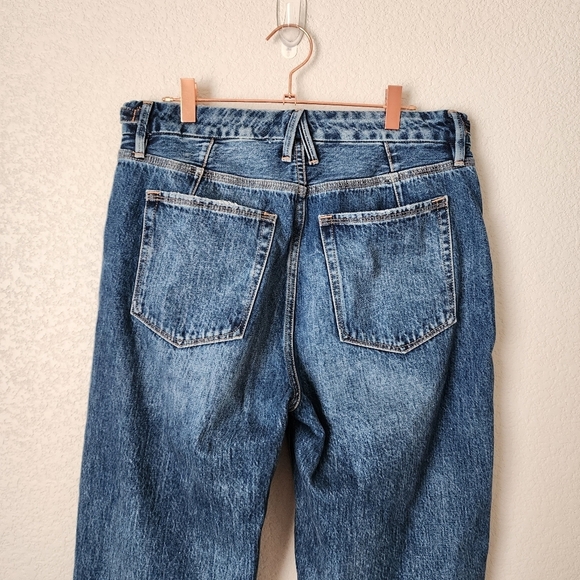 GOOD‎ AMERICAN 90s straight leg high rise ripped knee edition size 8/29 Blue696 - Picture 5 of 7